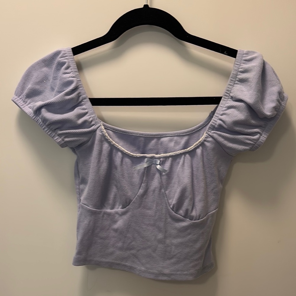 Lavender Puff Sleeve Top